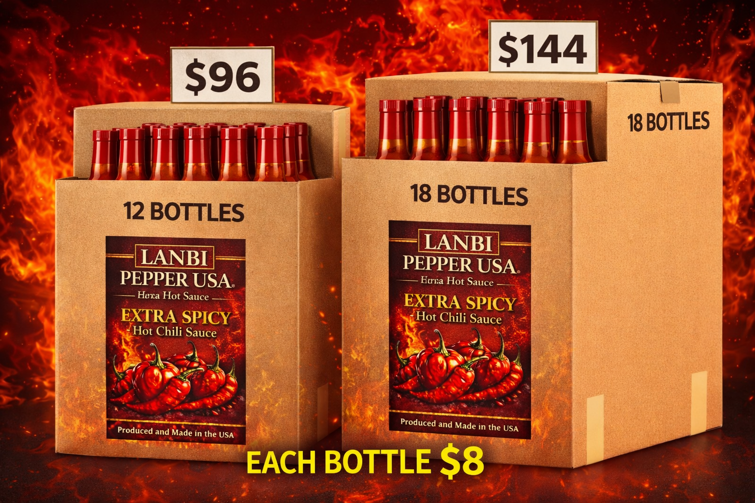🔥 LANBI Pepper USA – Extra Spicy Caribbean Hot Chili Sauce (5oz) | Premium Scotch Bonnet Heat